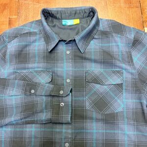 Yeti Cycles Stagecoach Flannel Shirt Mens XL Black Plaid MTB Ride Driven Snap